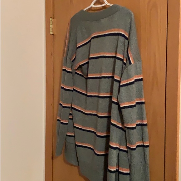 Aqua striped cardigan 💙 - Picture 2 of 4